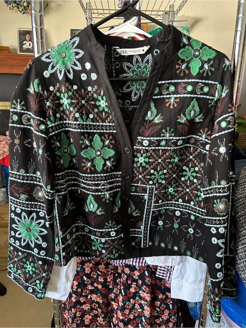 Zara patterned lightweight blazer